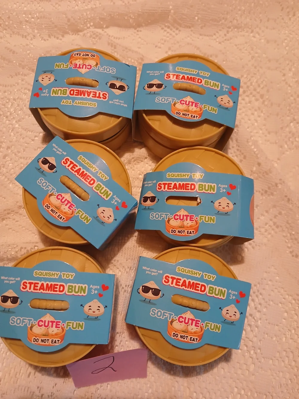 Steamed Bun Squishy Toy - Yellow (Pack of 6)